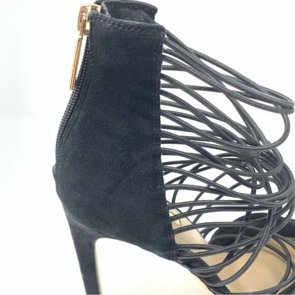 BCBGeneration Caliko Suede Back Zipper Strappy Cage Shoes - Picture 11 of 15